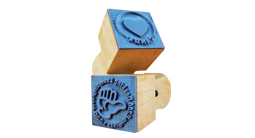 Laser engraved rubber stamps