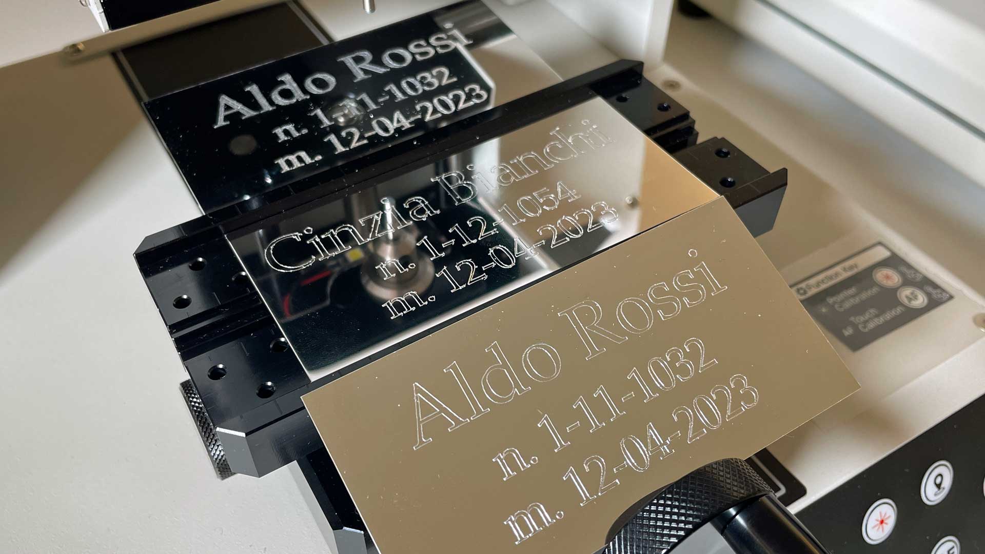 Funerary plaques engraved